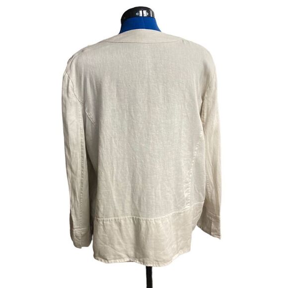 FOR CYNTHIA WOMEN’s Open Front Jacket Size 1X Beige Size 1X - Picture 3 of 12